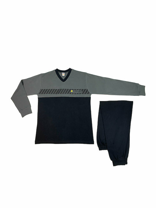 Nina Club Men's Winter Cotton Pajamas Set Charcoal