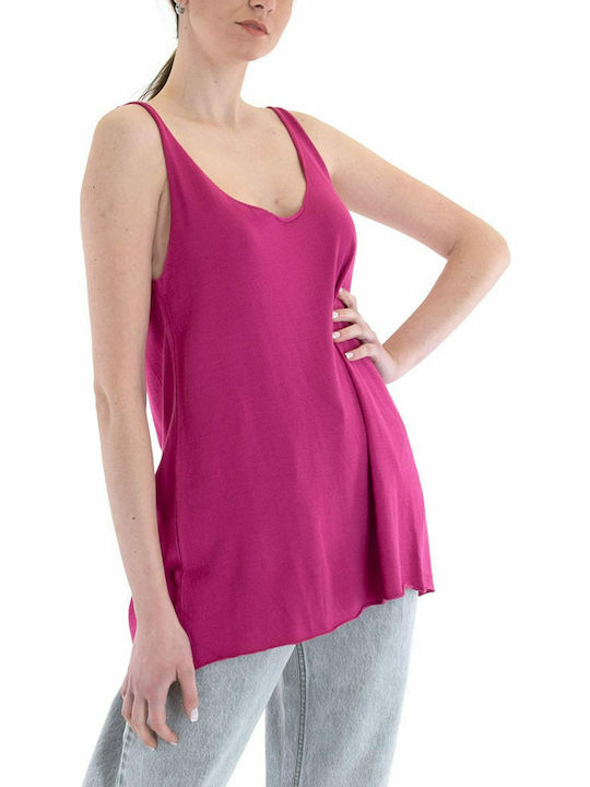 Women's Summer Blouse Sleeveless Fuchsia