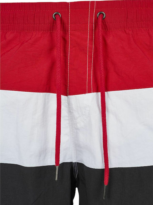 Men's Swimwear Bermuda Red / Black / White Striped