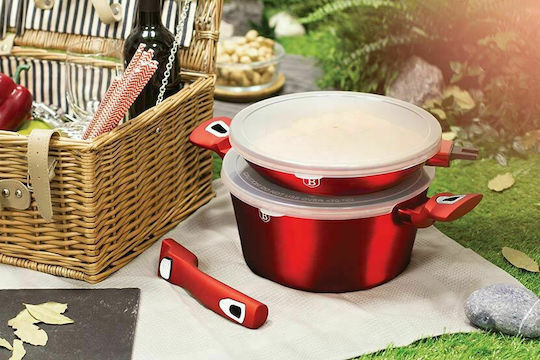 Berlinger Haus Metallic Line Σετ Μαγειρικά Σκεύη από Αλουμίνιο Burgundy Collection με Επίστρωση από Πέτρα 5 τεμαχιών