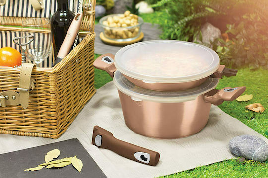 Berlinger Haus Metallic Line Σετ Μαγειρικά Σκεύη από Αλουμίνιο Rose Gold Collection με Επίστρωση από Πέτρα 4 τεμαχιών