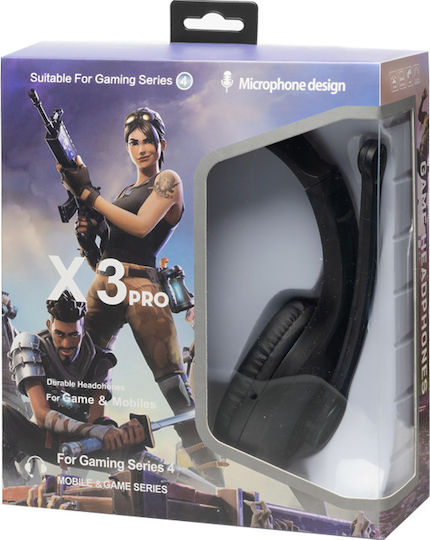 X3 Pro Über Ohr Multimedia-Headsets mit Mikrofon und Verbindung 3,5 mm Klinke in Schwarz Farbe