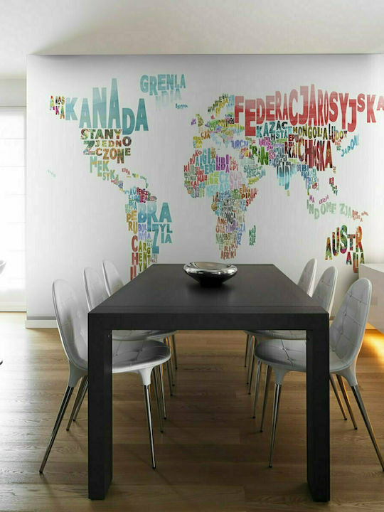 Fototapet de Perete 350x270cm Map World In Polish Tesatura