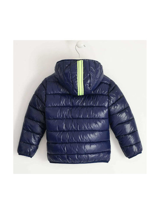 iDO Kids Quilted Jacket short Hooded Navy Blue