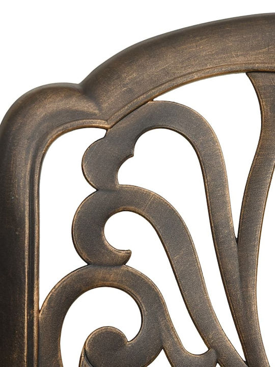 Dining Room Set for Small Outdoor Spaces 3 Pieces Bronze with Umbrella Holder