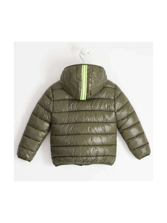 iDO Kids Quilted Jacket short Hooded Khaki