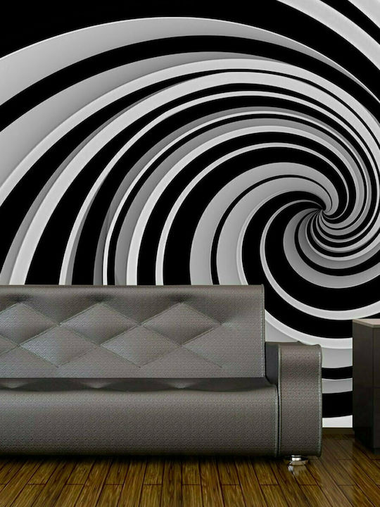 Fototapet de Perete 350x270cm Black White Swirl Tesatura Neagră