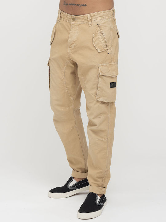 Mauro Ανδρικό Παντελόνι Cargo Relaxed Fit Μπεζ