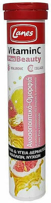 Lanes Vitamin C Plus Beauty Vitamin für Stärkung des Immunsystems, die Haut & Antioxidative Wirkung 500mg Rosa Limonade 20 Registerkarten