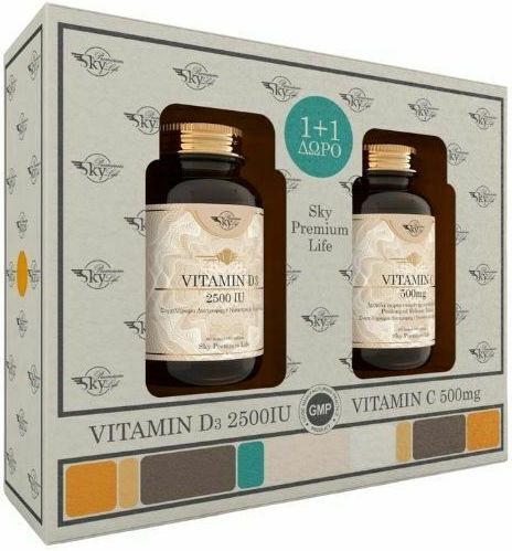 Sky Premium Life Vitamin D3 2500 IU & Vitamin C 500mg Βιταμίνη