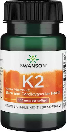 Swanson K2 Vitamin for Bone Health 100mcg 30 softgels