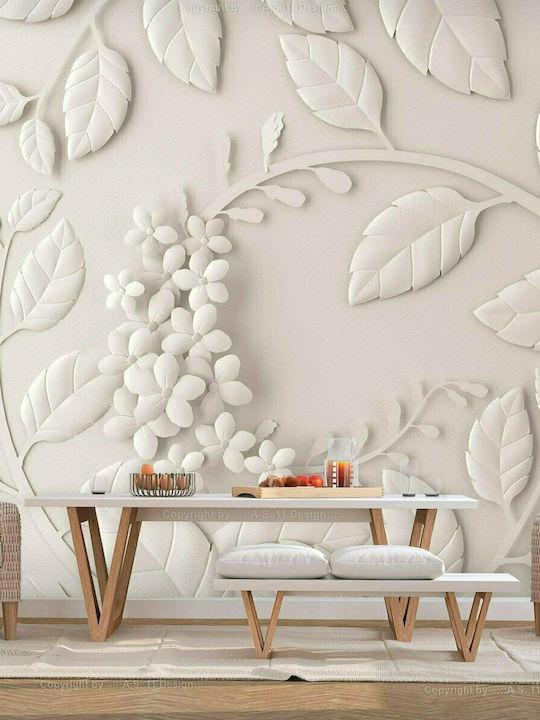 Fototapet de Perete 400x280cm Paper Flowers Cream Tesatura