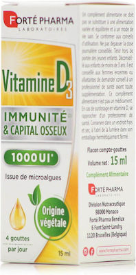 Forte Pharma Vitamin D3 Vitamina pentru Întărirea Sistemului Imunitar 1000iu 15ml