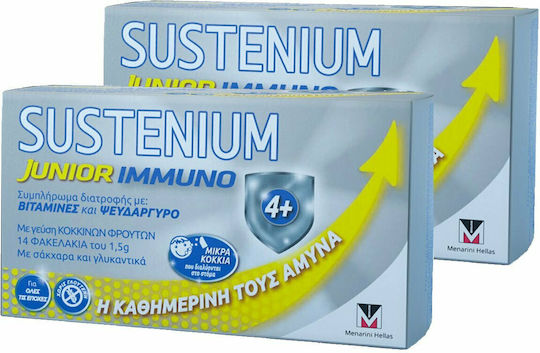Sustenium Immuno Junior Πολυβιταμίνη για Ενίσχυση του Ανοσοποιητικού Red Fruits 28 φακελίσκοι
