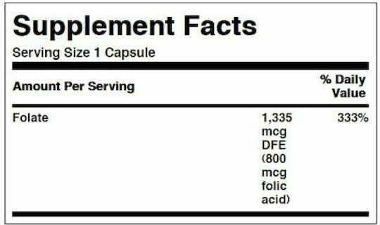 Swanson Folic Acid Βιταμίνη για την Υγεία του Νευρικού Συστήματος 250 κάψουλες