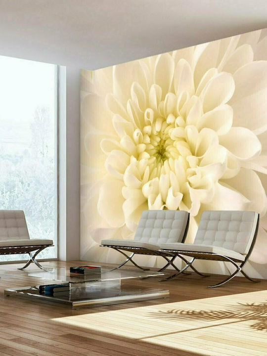 Fototapet de Perete 250x193cm White Dahlia Tesatura Albă