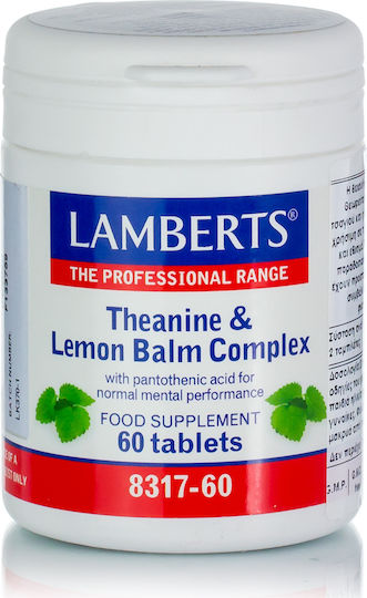 Lamberts Theanine & Lemon Balm Complex 60 Ταμπλέτες Unflavoured