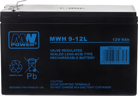 MW Power MWH9-12 Baterie UPS cu Capacitate 9Ah și Tensiune 12V 1buc