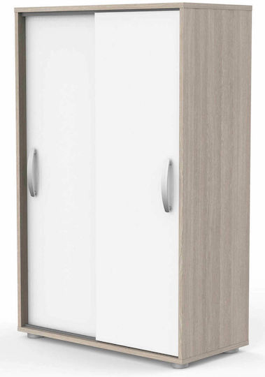 Double Door Wardrobe Sliding Flare Natural - White 68x32.9x105.6cm