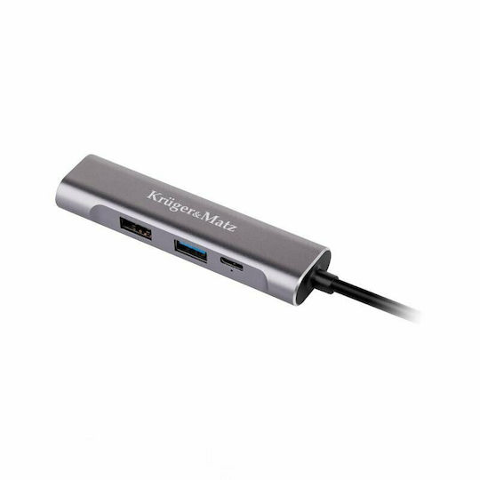 Kruger & Matz USB-C Dockingstation für Laptop mit HDMI 4K Silber (KM0400)