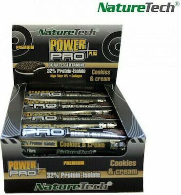 NatureTech Power Pro Protein Isolate Bars with 32% Protein & Flavor Cookies & Cream 12x80gr