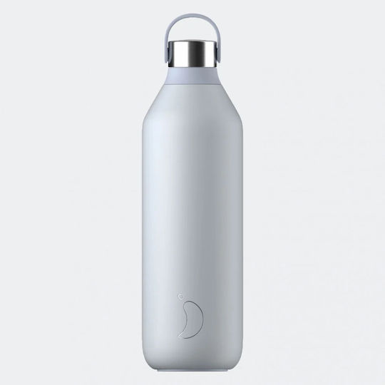 Chilly's Series 2 Bottle Thermos Stainless Steel BPA Free 1lt Arctic White with Loop