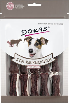 Dokas Chew Bone Bone for Dogs with Lamb Flavour 5cm 12pcs