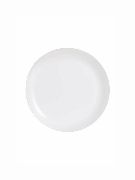 Luminarc Diwali Plate Shallow Glass White with Diameter 25cm 1pcs