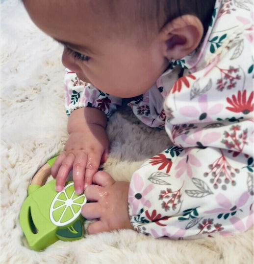 Nibbling Lime Teether Ring for Teething from Wood for 3 Months+
