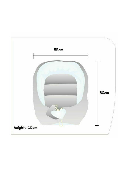 Interbaby Βρεφικό Μαξιλάρι Φωλιά Nest Stars Light Blue