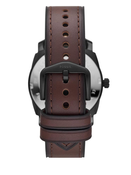Fossil Machine Ρολόι Μπαταρίας με Δερμάτινο Λουράκι Fossil Machine Ρολόι Μπαταρίας με Δερμάτινο Λουράκι