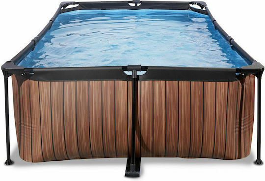 Exit Toys 1800 with Metallic Frame Pool with Filter Pump 220x150x65cm Πλαισιωμένη L Καφέ
