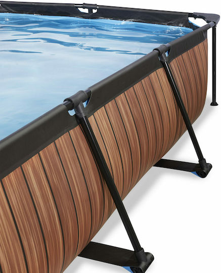 Exit Toys 1800 with Metallic Frame Pool with Filter Pump 220x150x65cm Πλαισιωμένη L Καφέ