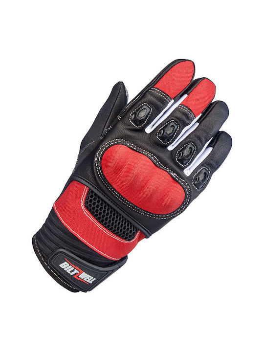 Biltwell Bridgeport Summer Men's Motorcycle Gloves Red/Black