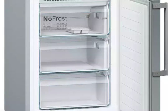 Bosch Ψυγειοκαταψύκτης 368lt Total NoFrost Υ203xΠ60xΒ66εκ. Metal Look KGN397LEQ