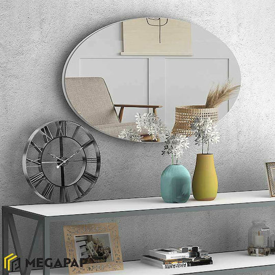 Megapap Denza Овално Бяло Огледало на стената 50x90см
