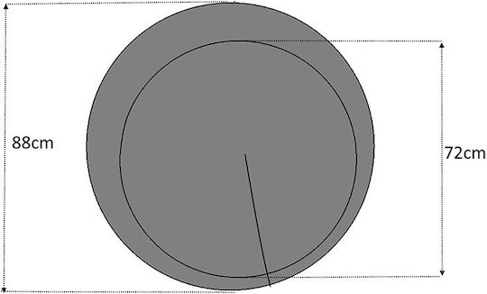 Megapap Moon Wall Mirror with Grey Wooden Frame Diameter 88cm 1pcs