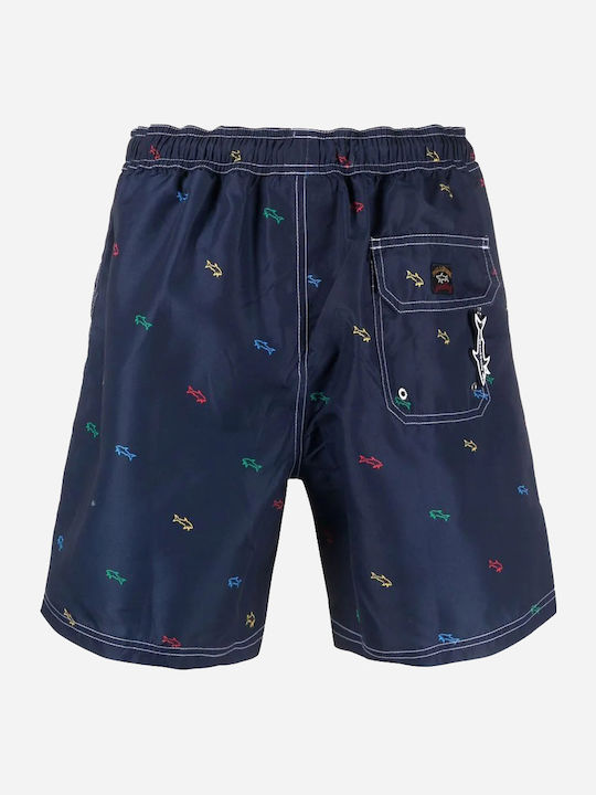 Men's Swimwear Shorts Navy Blue with Patterns