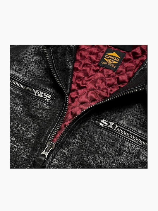Moto Racer Lederjacke Winter Jacke Biker Schwarz