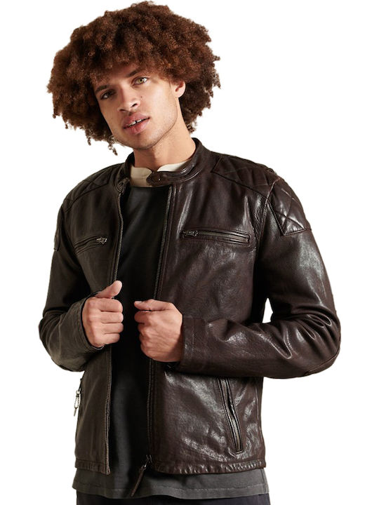 Moto Racer Lederjacke Jacke Biker Chocolate