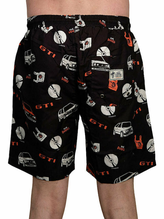 The Dudes GTI Men's Swimwear Printed Shorts Black