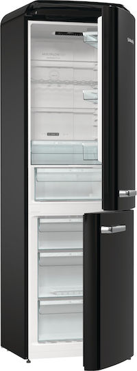 Gorenje Retro Ψυγειοκαταψύκτης 300lt Total NoFrost Υ194xΠ60xΒ66.1εκ. Μαύρος Retro