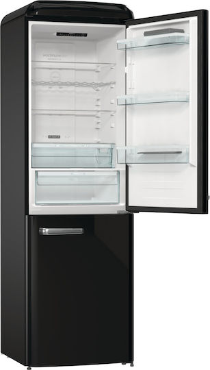 Gorenje Retro Ψυγειοκαταψύκτης 300lt Total NoFrost Υ194xΠ60xΒ66.1εκ. Μαύρος Retro