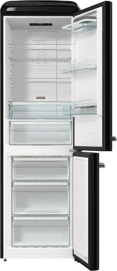 Gorenje Retro Ψυγειοκαταψύκτης 300lt Total NoFrost Υ194xΠ60xΒ66.1εκ. Μαύρος Retro
