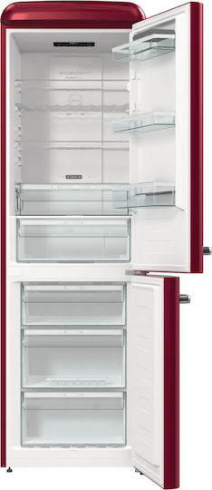 Gorenje Retro Ψυγειοκαταψύκτης 300lt Total NoFrost Υ194xΠ60xΒ66.1εκ. Κόκκινος Retro