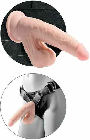 King Cock Triple Density Realistic Dildo with Scrotum & Suction Cup Flesh 15cm