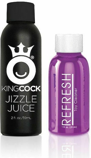 Pipedream King Cock Glass Dildo with Balls and Ejaculating Capability Brown 23cm