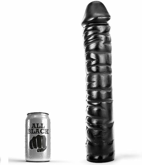 All Black Raps Ρεαλιστικό Dildo Μαύρο 38cm