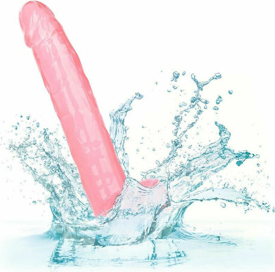 Calexotics Size Queen Dildo Glass Dildo with Balls and Suction Cup Pink 25cm
