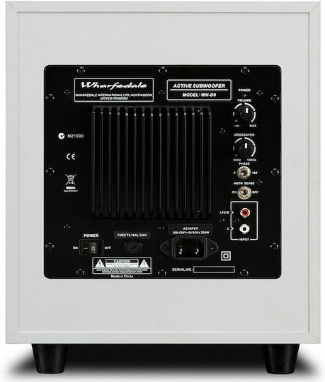 Wharfedale WH-D8 S019.31731 Aktiv Subwoofer mit Lautsprecher 8" 70W Weiß Weiß